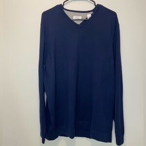 adidas Men's Deep Blue V-Neck Sweater